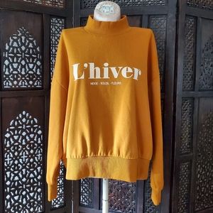 H&M Dark Yellow Mock turtleneck sweatshirt